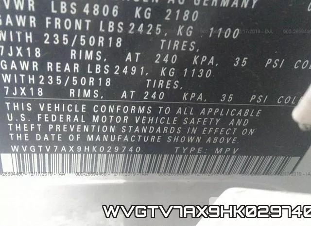 WVGTV7AX9HK029740 фото 10