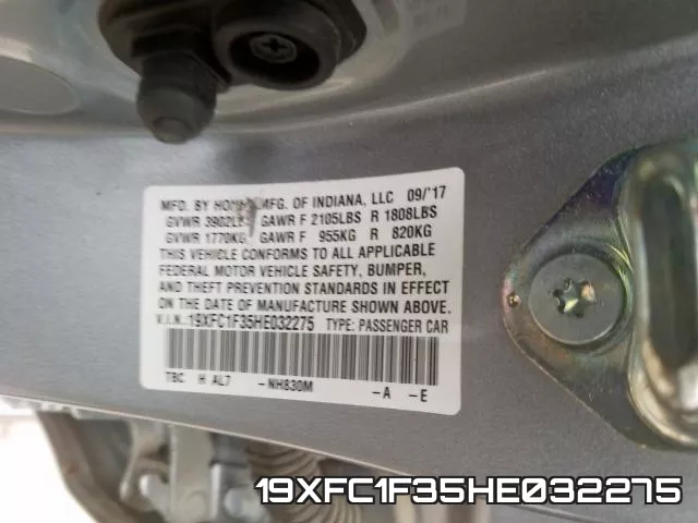 19XFC1F35HE032275 фото 2