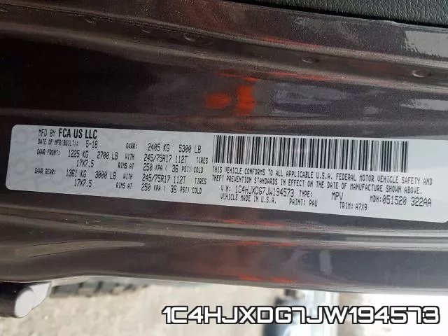 1C4HJXDG7JW194573 фото 2