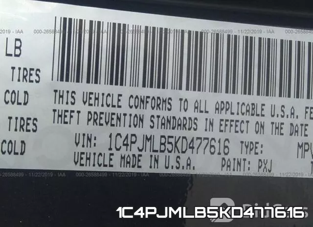1C4PJMLB5KD477616 фото 10