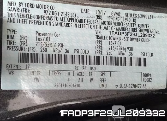 1FADP3F29JL209332 фото 10