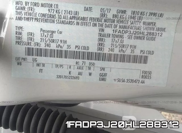 1FADP3J20HL288312 фото 10