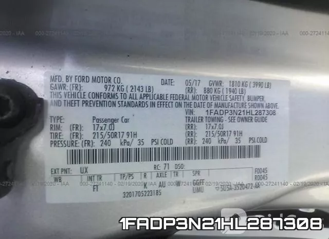 1FADP3N21HL287308 фото 10