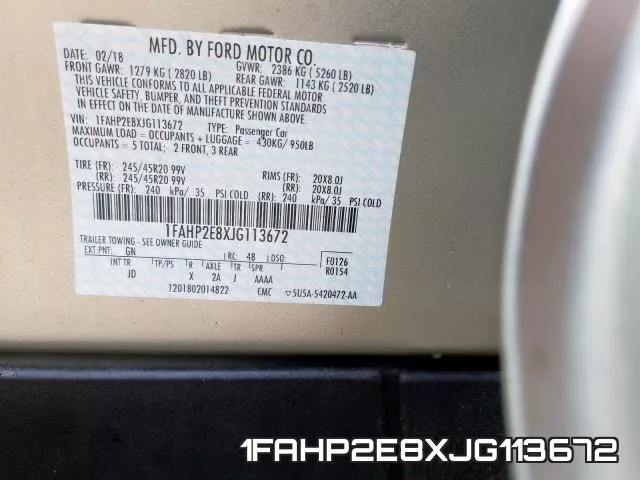 1FAHP2E8XJG113672 фото 2