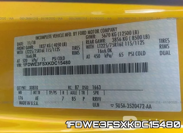 1FDWE3FSXKDC15480 фото 10
