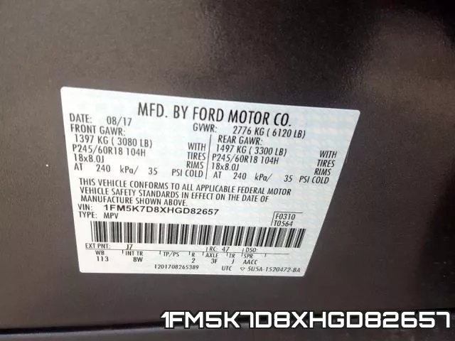1FM5K7D8XHGD82657 фото 2