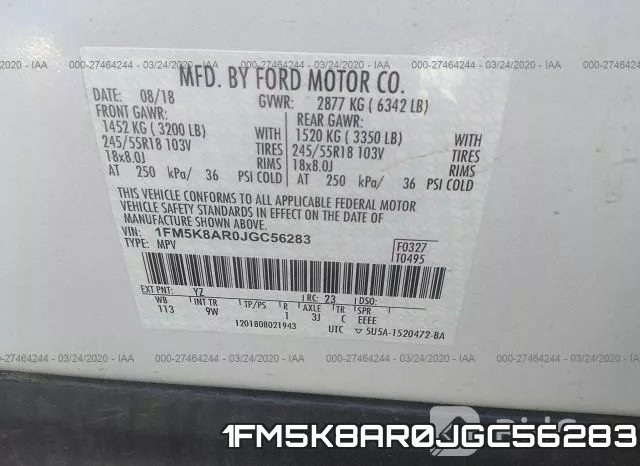 1FM5K8AR0JGC56283 фото 10