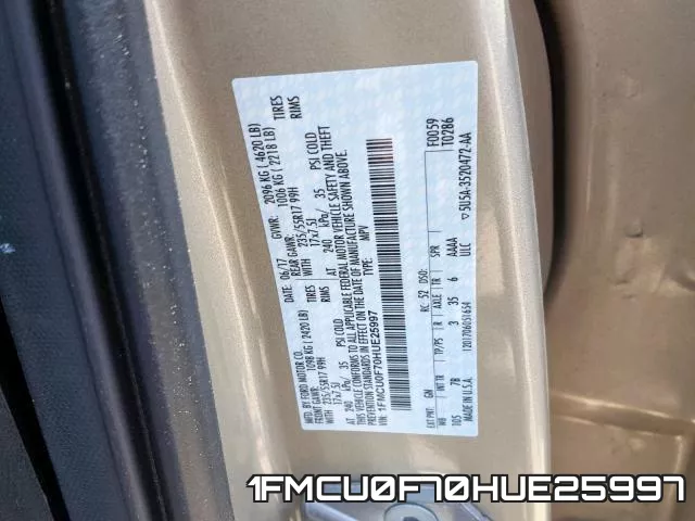 1FMCU0F70HUE25997 фото 2