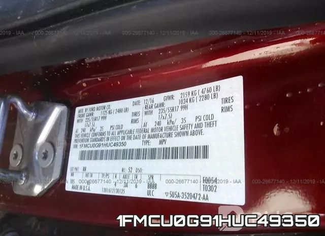 1FMCU0G91HUC49350 фото 10
