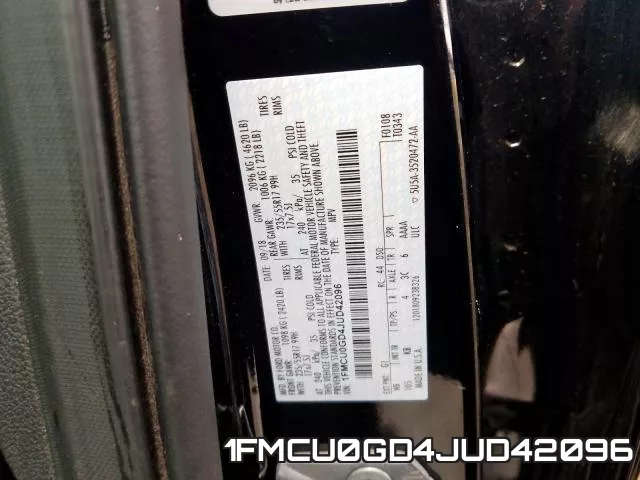 1FMCU0GD4JUD42096 фото 2