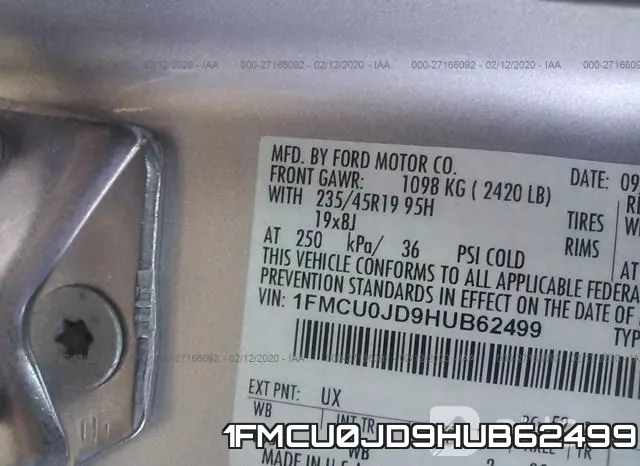 1FMCU0JD9HUB62499 фото 10