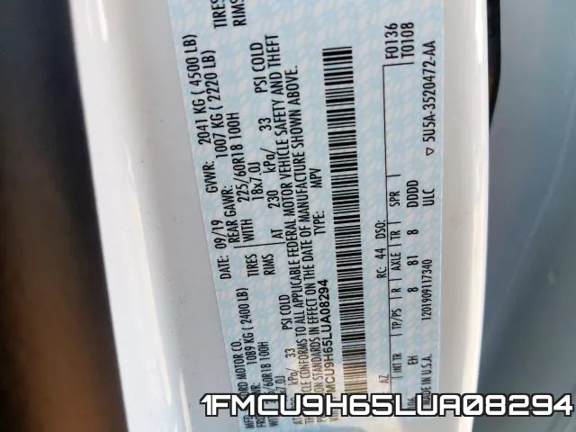 1FMCU9H65LUA08294 фото 2