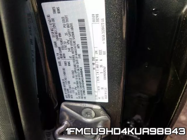 1FMCU9HD4KUA98843 фото 2