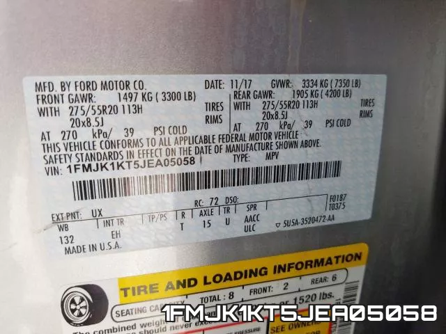 1FMJK1KT5JEA05058 фото 2