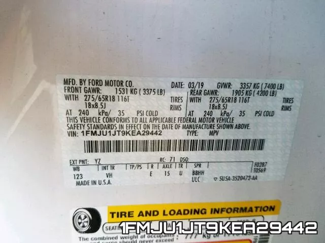 1FMJU1JT9KEA29442 фото 2
