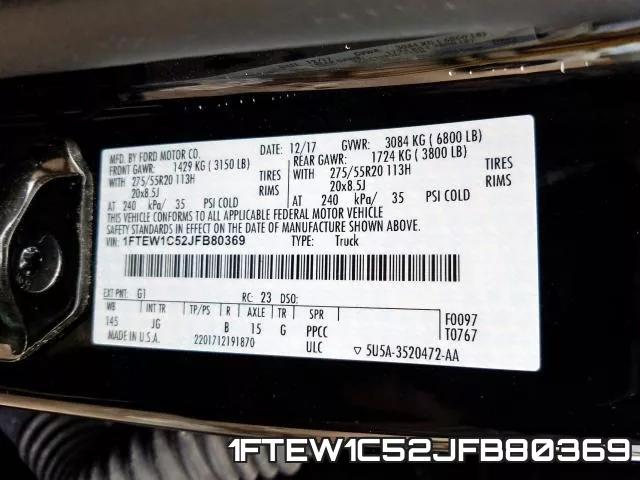 1FTEW1C52JFB80369 фото 2