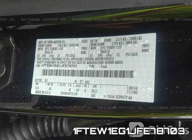 1FTEW1EG1JFE78703 фото 10