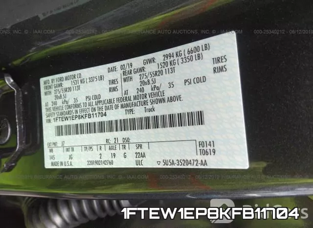 1FTEW1EP8KFB11704 фото 10