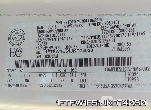 1FTFW1E51JKD74030 фото 10