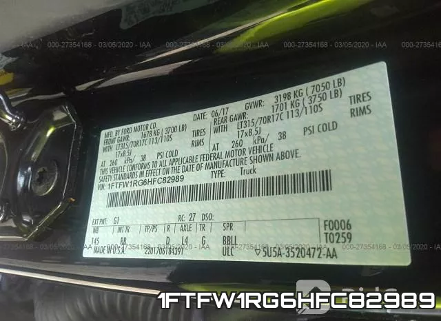1FTFW1RG6HFC82989 фото 10