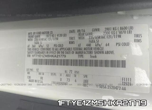 1FTYE1ZM5HKA21779 фото 10