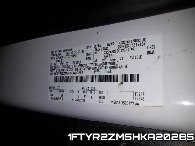 1FTYR2ZM5HKA20285 фото 2