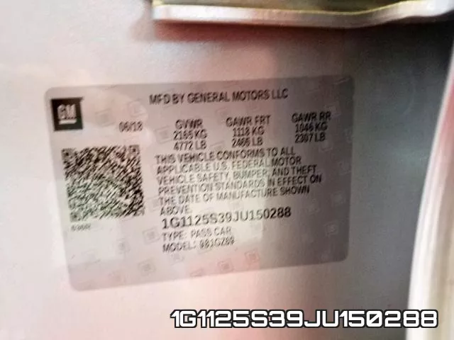 1G1125S39JU150288 фото 2