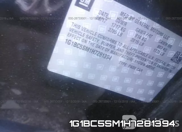1G1BC5SM1H7281394 фото 10