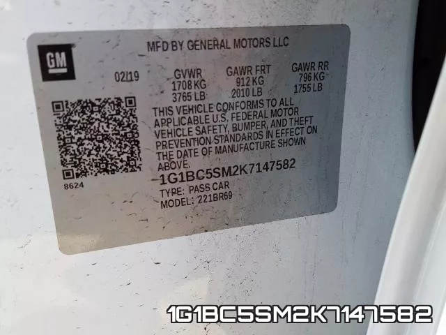 1G1BC5SM2K7147582 фото 2