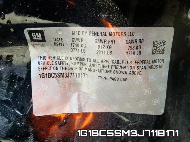 1G1BC5SM3J7118171 фото 2