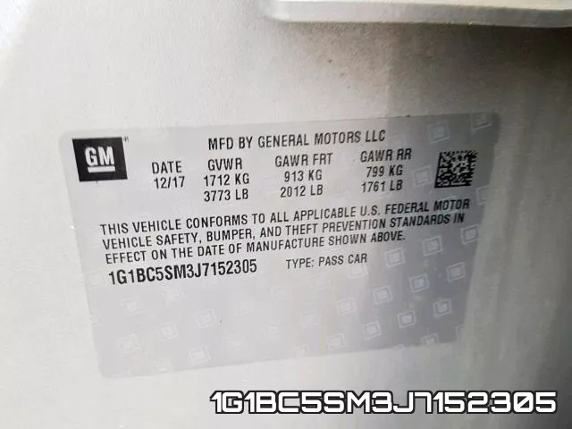 1G1BC5SM3J7152305 фото 2