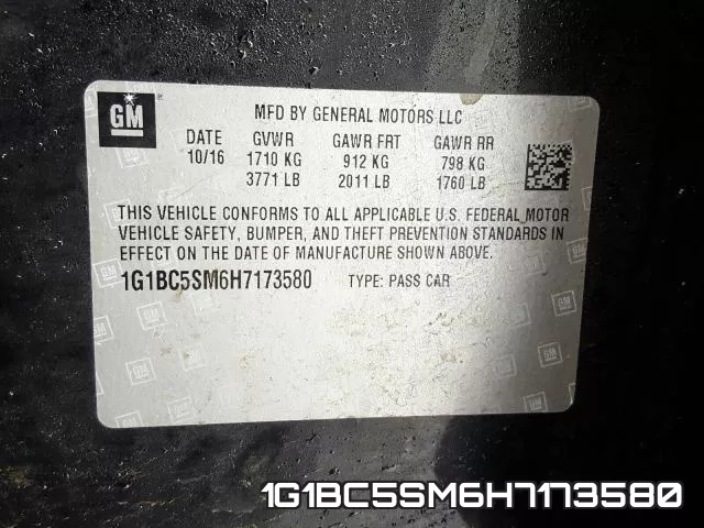 1G1BC5SM6H7173580 фото 2