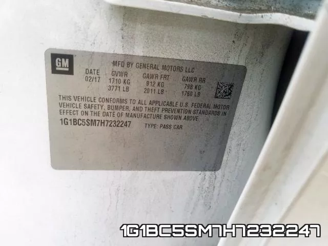 1G1BC5SM7H7232247 фото 2