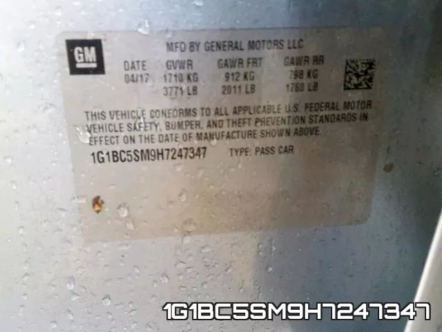 1G1BC5SM9H7247347 фото 2