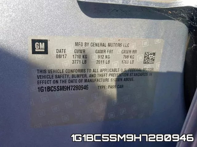 1G1BC5SM9H7280946 фото 2