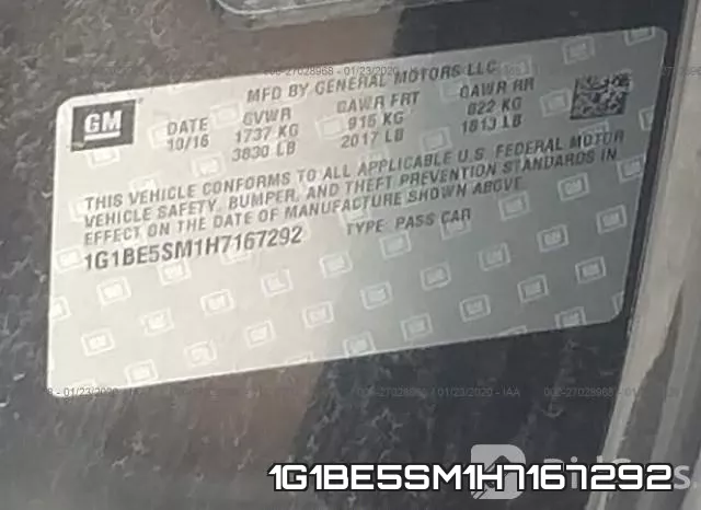 1G1BE5SM1H7167292 фото 10