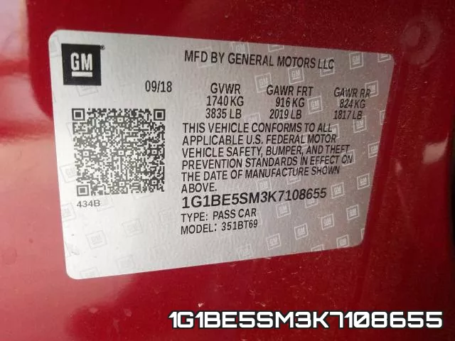 1G1BE5SM3K7108655 фото 2