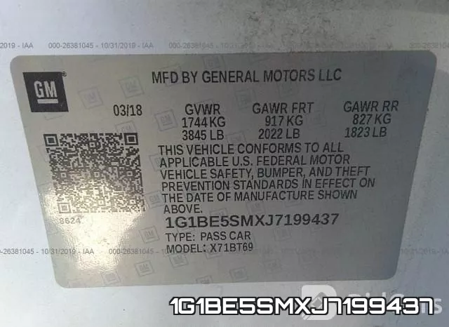 1G1BE5SMXJ7199437 фото 10
