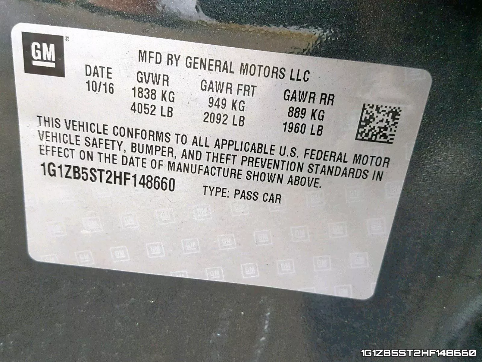 1G1ZB5ST2HF148660 фото 2