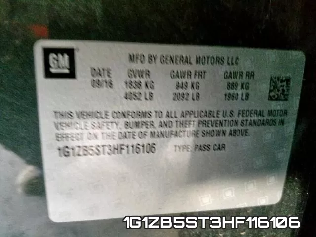 1G1ZB5ST3HF116106 фото 2