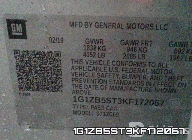1G1ZB5ST3KF172067 фото 10