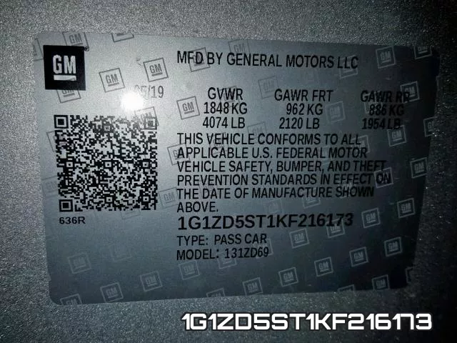 1G1ZD5ST1KF216173 фото 2