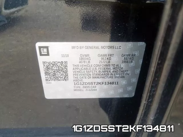 1G1ZD5ST2KF134811 фото 2