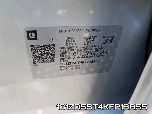1G1ZD5ST4KF218855 фото 2