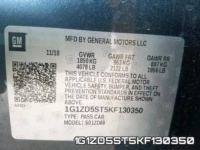 1G1ZD5ST5KF130350 фото 2