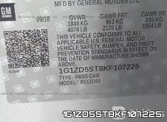 1G1ZD5ST8KF107225 фото 10