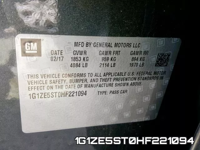 1G1ZE5ST0HF221094 фото 2