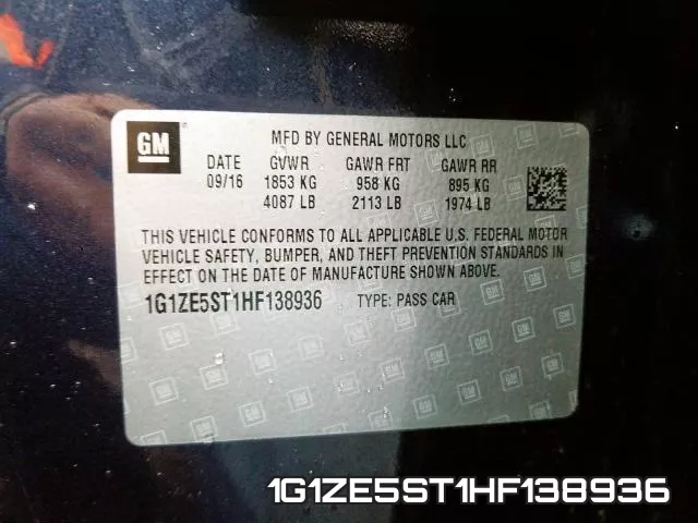 1G1ZE5ST1HF138936 фото 2