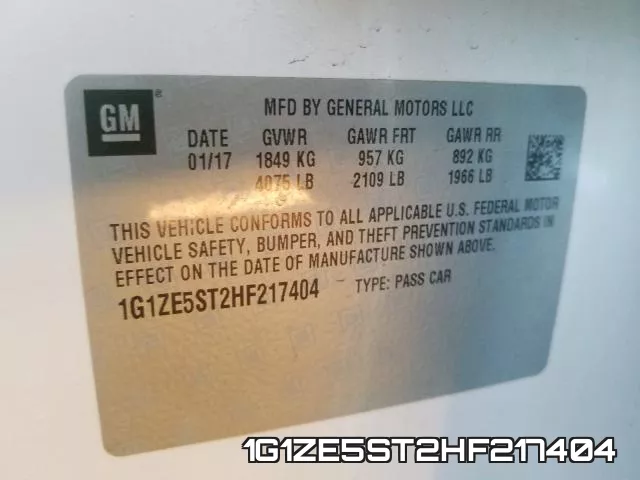 1G1ZE5ST2HF217404 фото 2