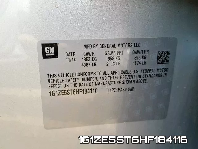 1G1ZE5ST6HF184116 фото 2